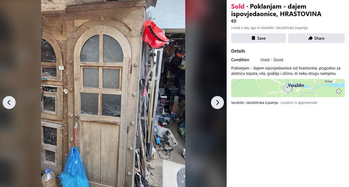 Osoba na Fejsbuku poklanja ispovedaonice