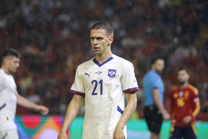 Nikola Čumić na meču Španija - Srbija