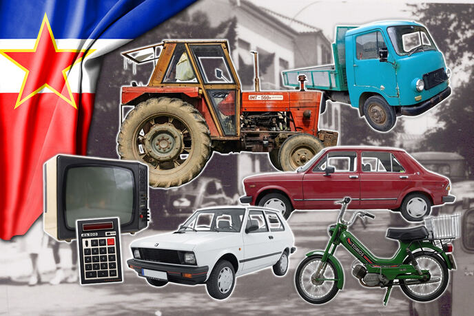 Jugoslovenski proizvodi industrija Zastava 101 Jugo Tomos motor TAM kamion Ei Niš televizor digitron DB800 IMT traktor