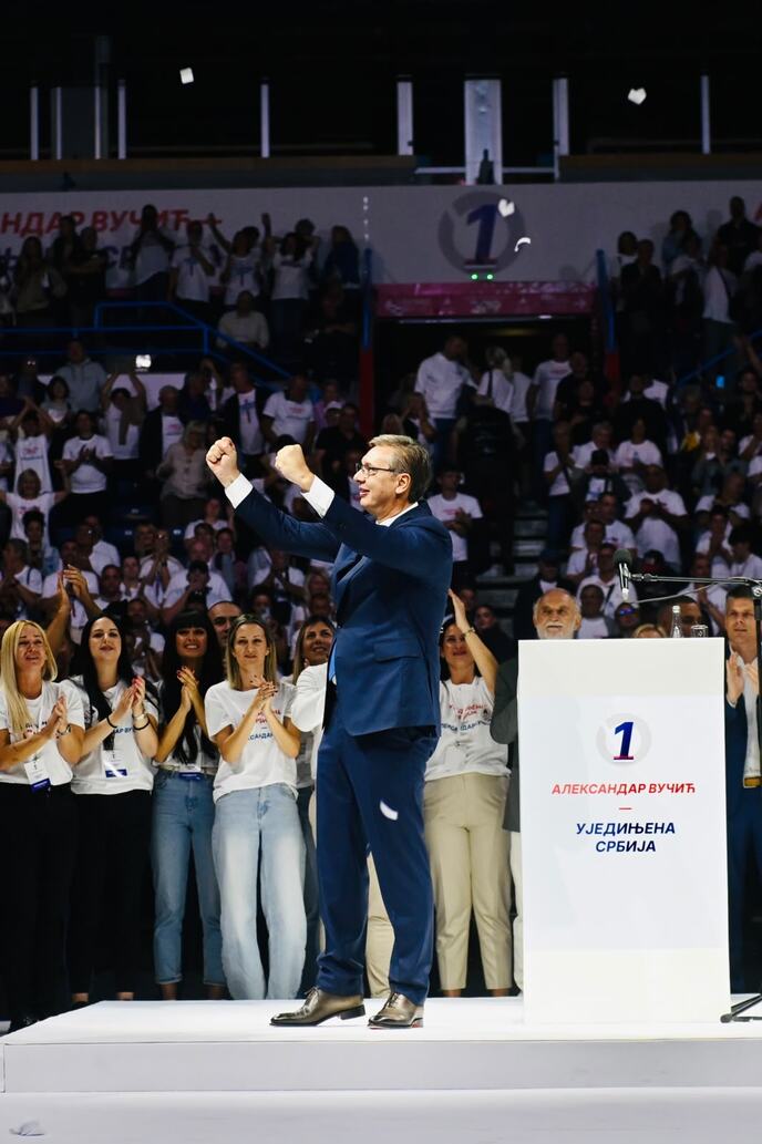 Aleksandar Vučić  Ujedinjena Srbija Beogradska arena SNS skup