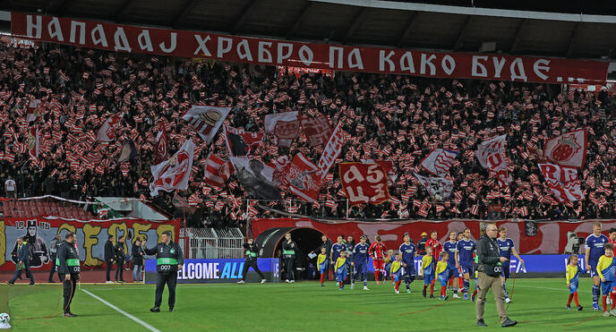 Navijači Crvene zvezde na meču protiv Kopenhagena