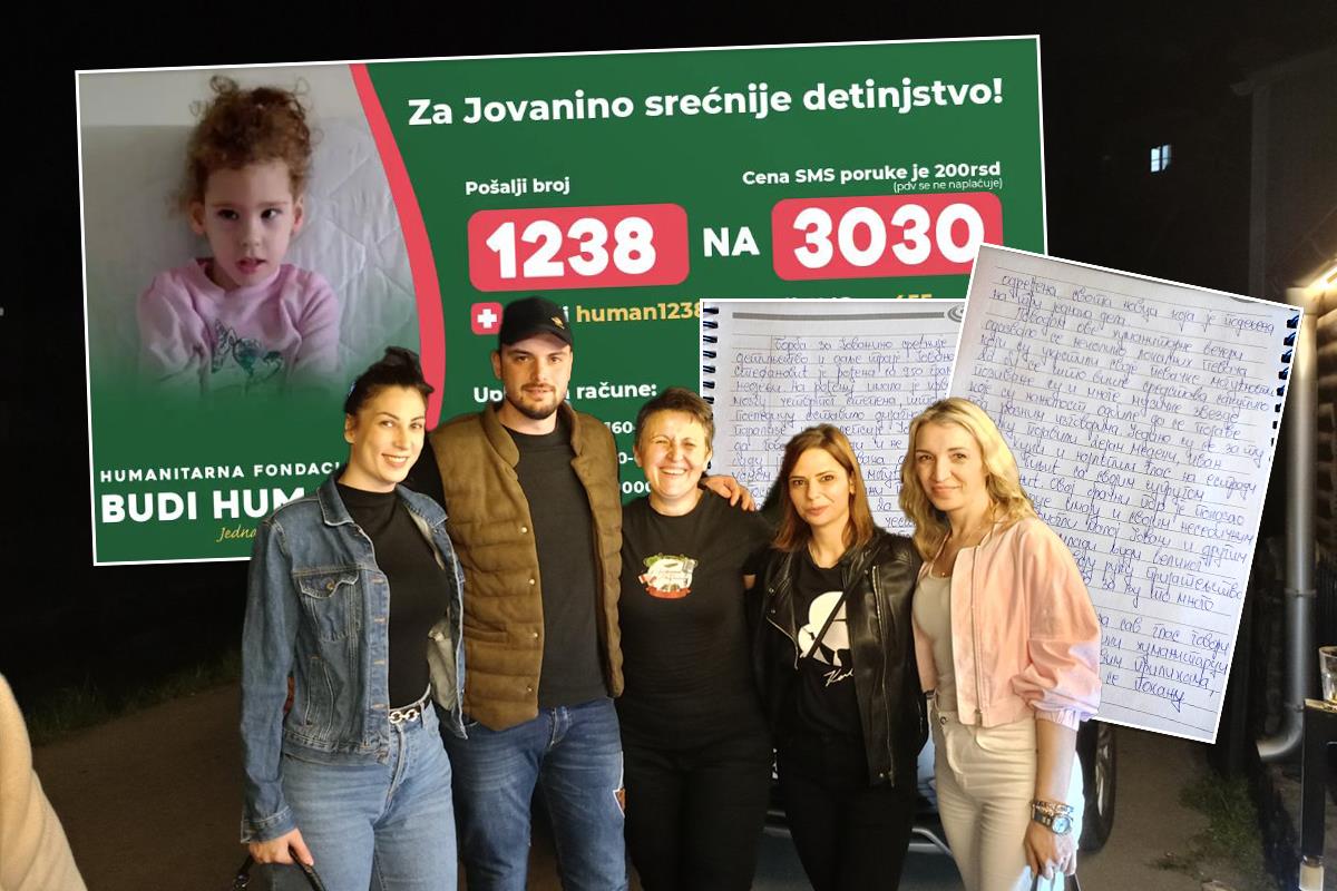 PISMO PORODICE MALE JOVANE ĆE VAS RASPLAKATI: Ovi pevači su pokazali veliko srce, pevali za njen život, pomozite i vi, pošaljite 1238 na 3030!